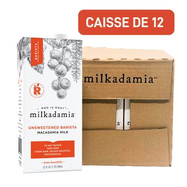 Milkadamia | Boisson de Macadamia Latte da Barista NON SUCRÉ - caisse de 12