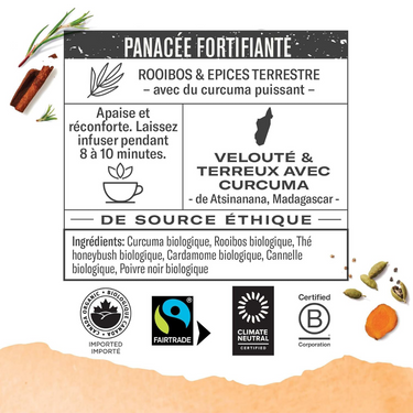 Numi | Tisane Curcuma couleur orangée - 15 sachets