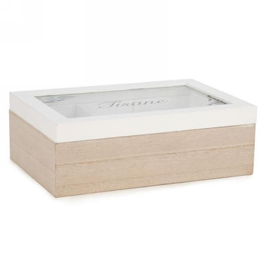 Boîte de rangement pour sachets de tisane avec feuillage