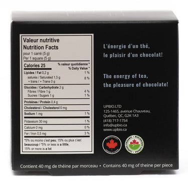 Upbio | Chocolat noir bio saveur Fleur de Sel avec théine - 75 gr
