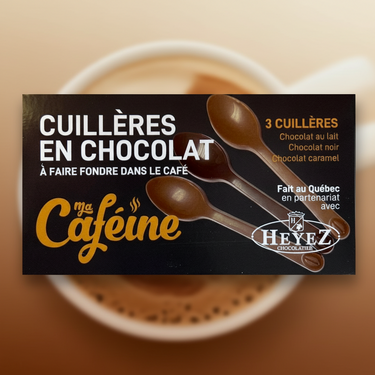 Cuillères en chocolat à faire fondre de Ma Caféine x Chocolaterie Heyez