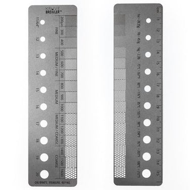 Kruve | Brewler - Règle recto verso pour mesurer mouture et taille des grains