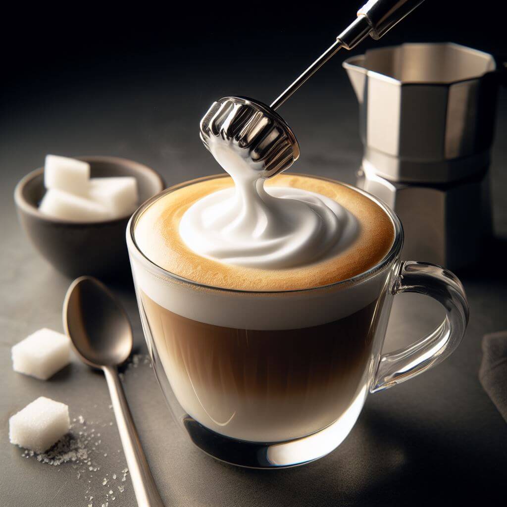 Un café avec une mousse de lait