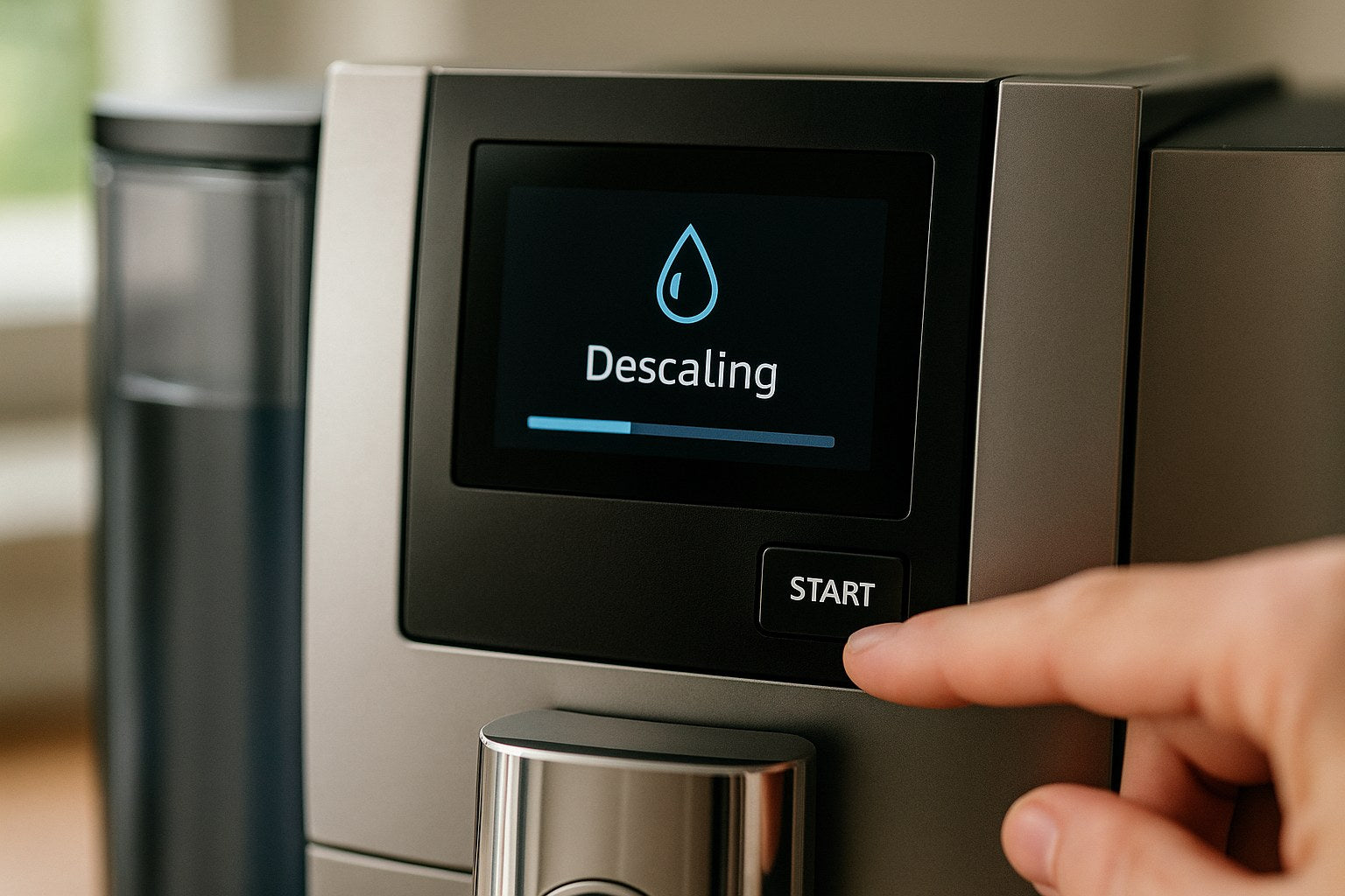 Détartrage sur un écran de machine à café