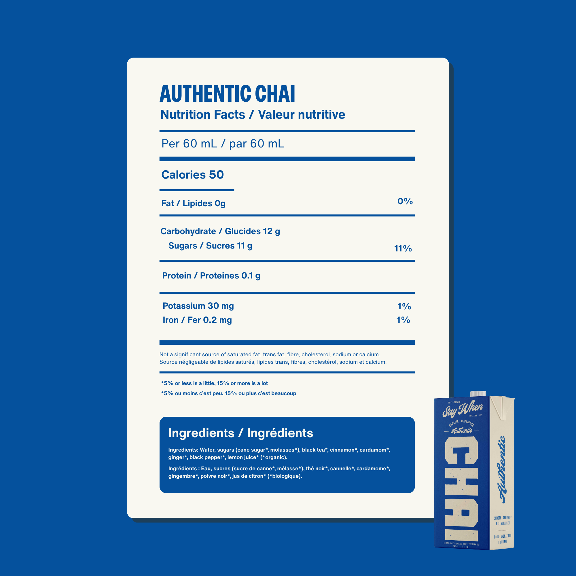 Say When | Chai bio - Authentique - caisse de 12