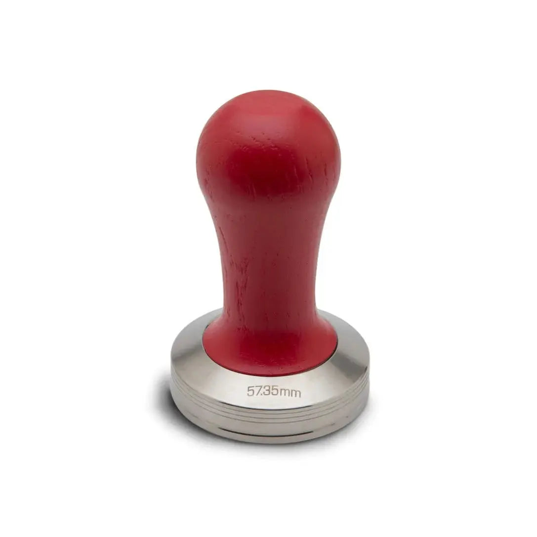 Lelit | Tasseur à café (tamper) en acier inoxydable avec manche bois rouge 57.35 mm Les Importations Edika