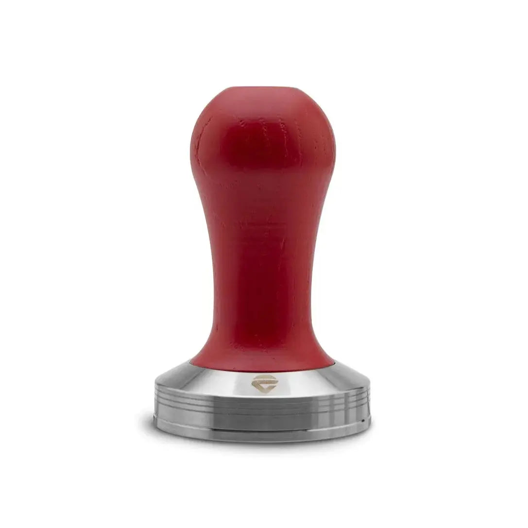Lelit | Tasseur à café (tamper) en acier inoxydable avec manche bois rouge 57.35 mm Les Importations Edika