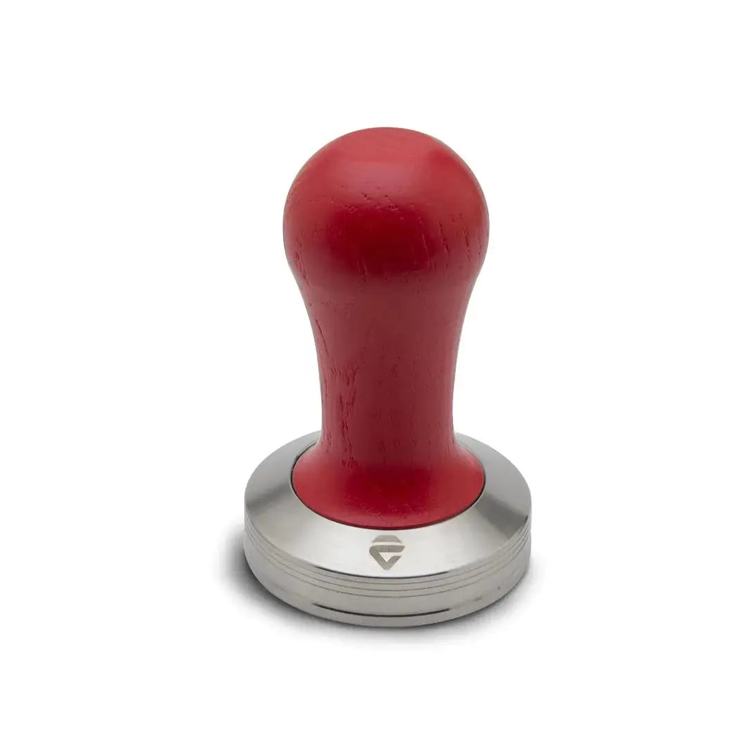 Lelit | Tasseur à café (tamper) en acier inoxydable avec manche bois rouge 58.55 mm Les Importations Edika