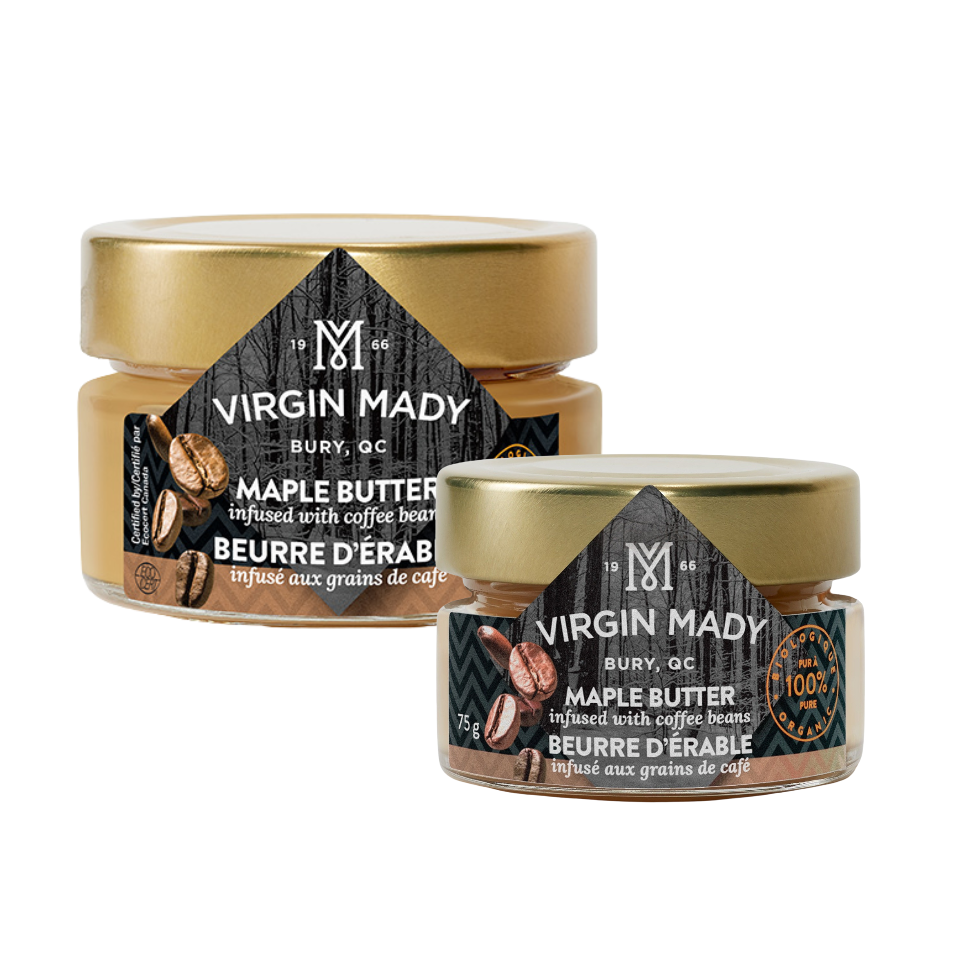 Virgin Mady | Duo beurres d'érable biologiques infusé aux grains de café