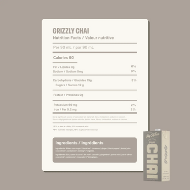 Say When | Chai concentré biologique - Grizzly - valeurs nutritives
