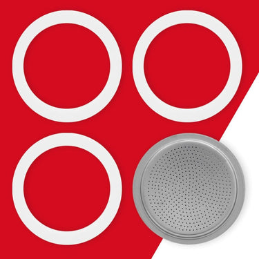 Bialetti | Ensemble 3 joints et 1 filtre pour Moka 3 tasses