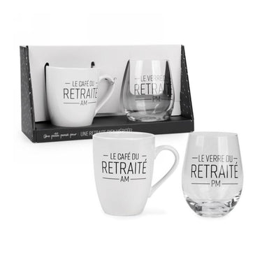 Special Retirement mug and glass gift set