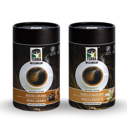 Terra Café lot de deux cafés instantanés aromatisés