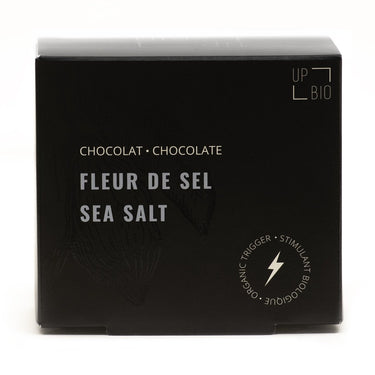 Upbio | Chocolat noir bio saveur Fleur de Sel avec théine - 75 gr