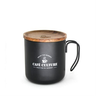 Café Culture | Double wall black steel mug 450ml