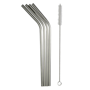 Reusable stainless steel straws with brush - box of 4