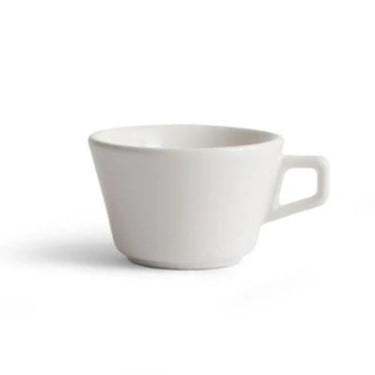 White curved ceramic espresso cup