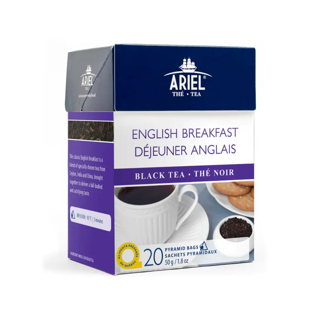 Ariel | Thé Noir Déjeuner Anglais - 20 sachets Terra Café Et Thé Ltee