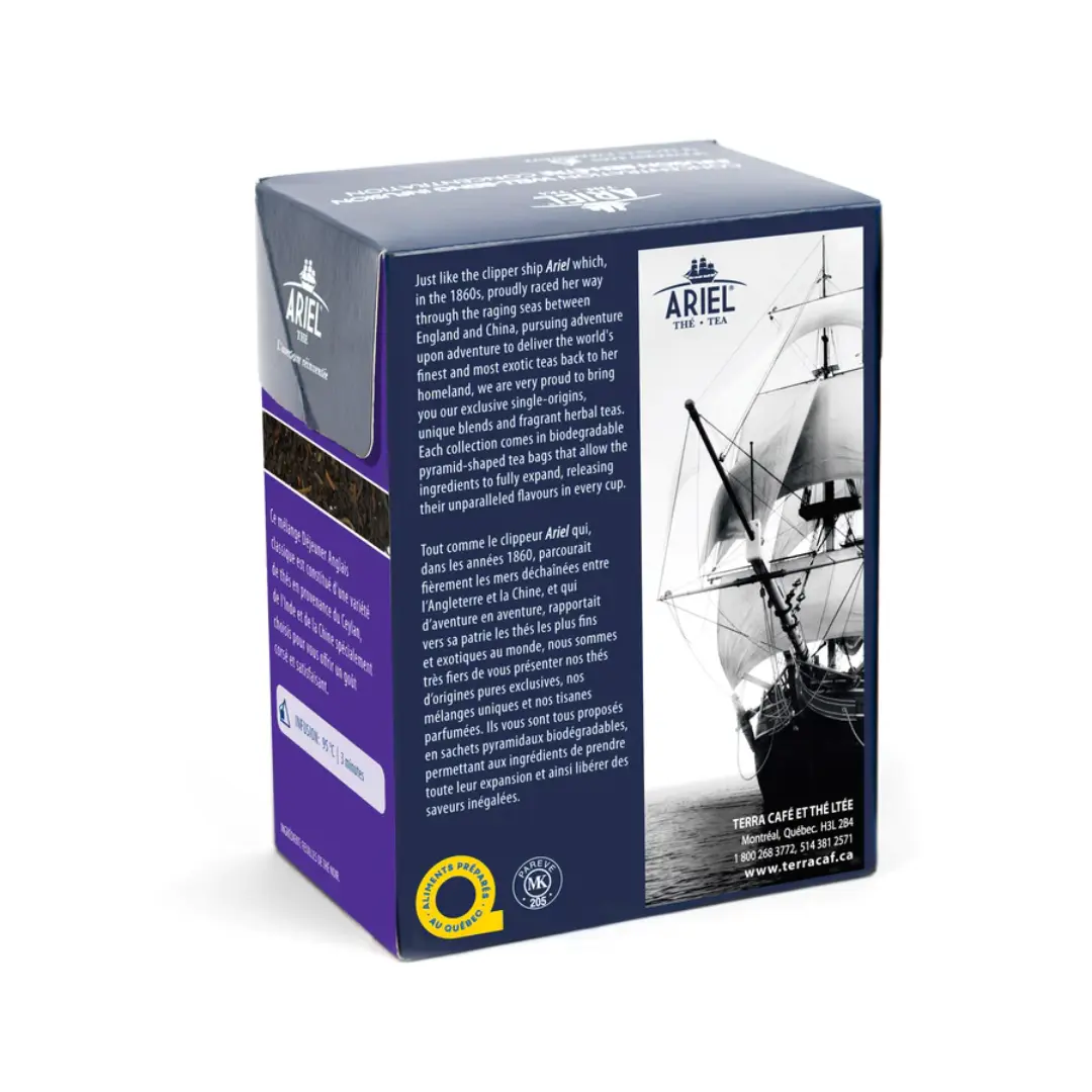 Ariel | Thé Noir Déjeuner Anglais - 20 sachets Terra Café Et Thé Ltee