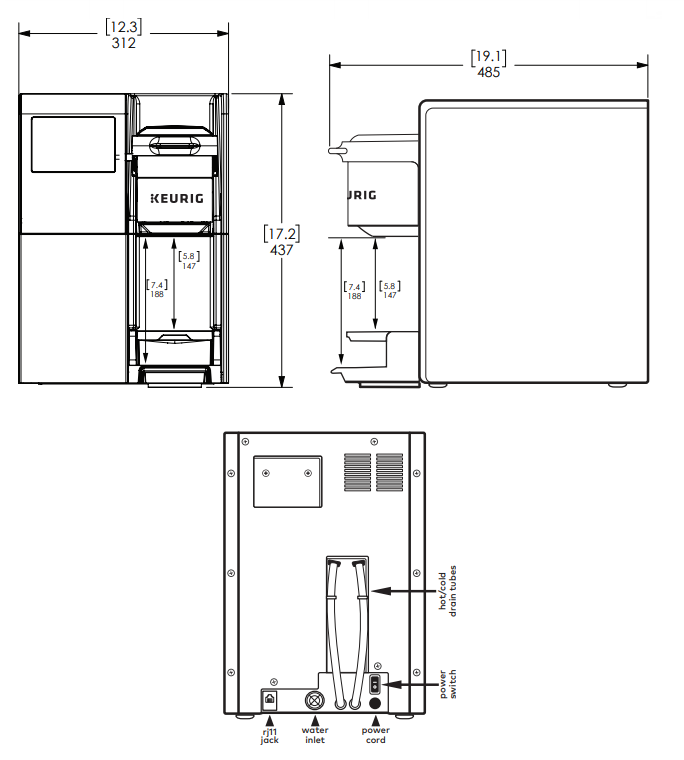 Dimensions sales of keurig