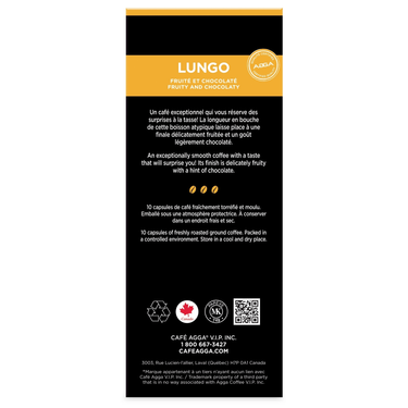Agga | Espresso Lungo - boite de 10 capsules compatibles Nespresso®