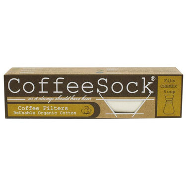 CoffeeSock | Set of 2 Reusable Filters for Chemex 3 cups