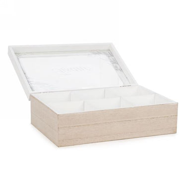 Storage box with foliage for herbal tea bags 