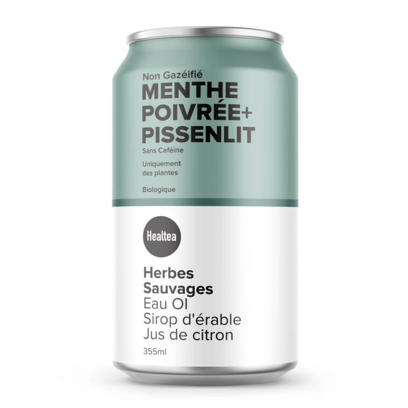 The HealTea | Boisson non gazeuse aux herbes sauvages - Menthe poivrée Pissenlit 355ml
