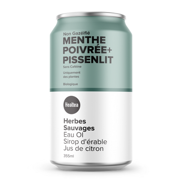The HealTea | Boisson non gazeuse aux herbes sauvages - Menthe poivrée Pissenlit 355ml