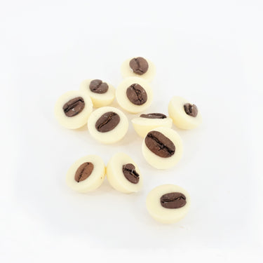 Ma Caféine | Boîte de grains de café enrobés de chocolat BLANC 100gr