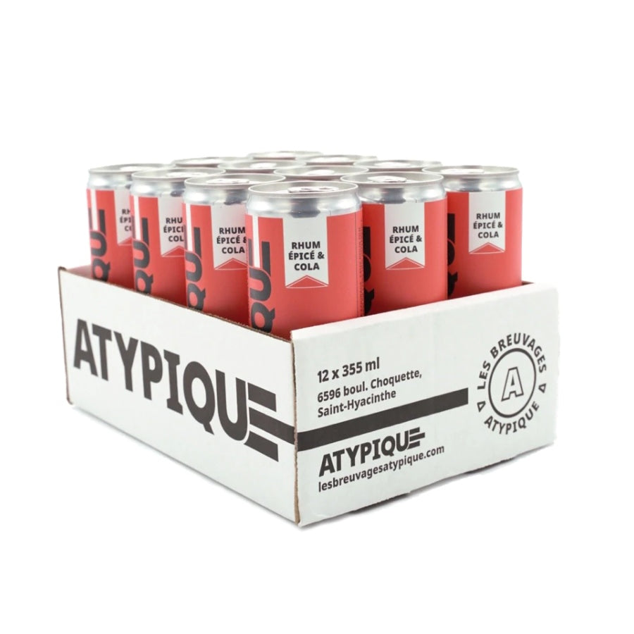 Atypique | Rhum épicé & Cola - cocktail sans alcool - 355 ml